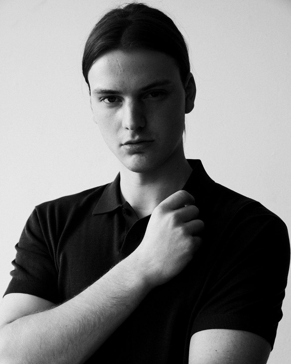 Nicholas England, black-and-white portrait